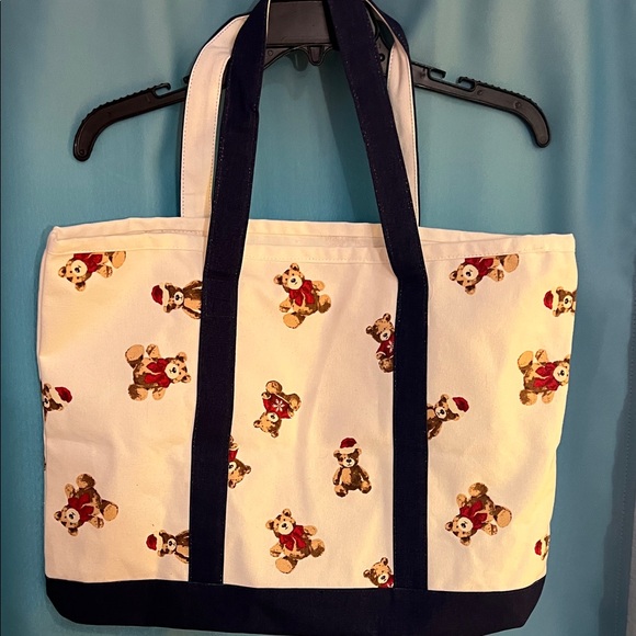 Charming Teddy Bear Tote Bag - Navy and White - Picture 2 of 9